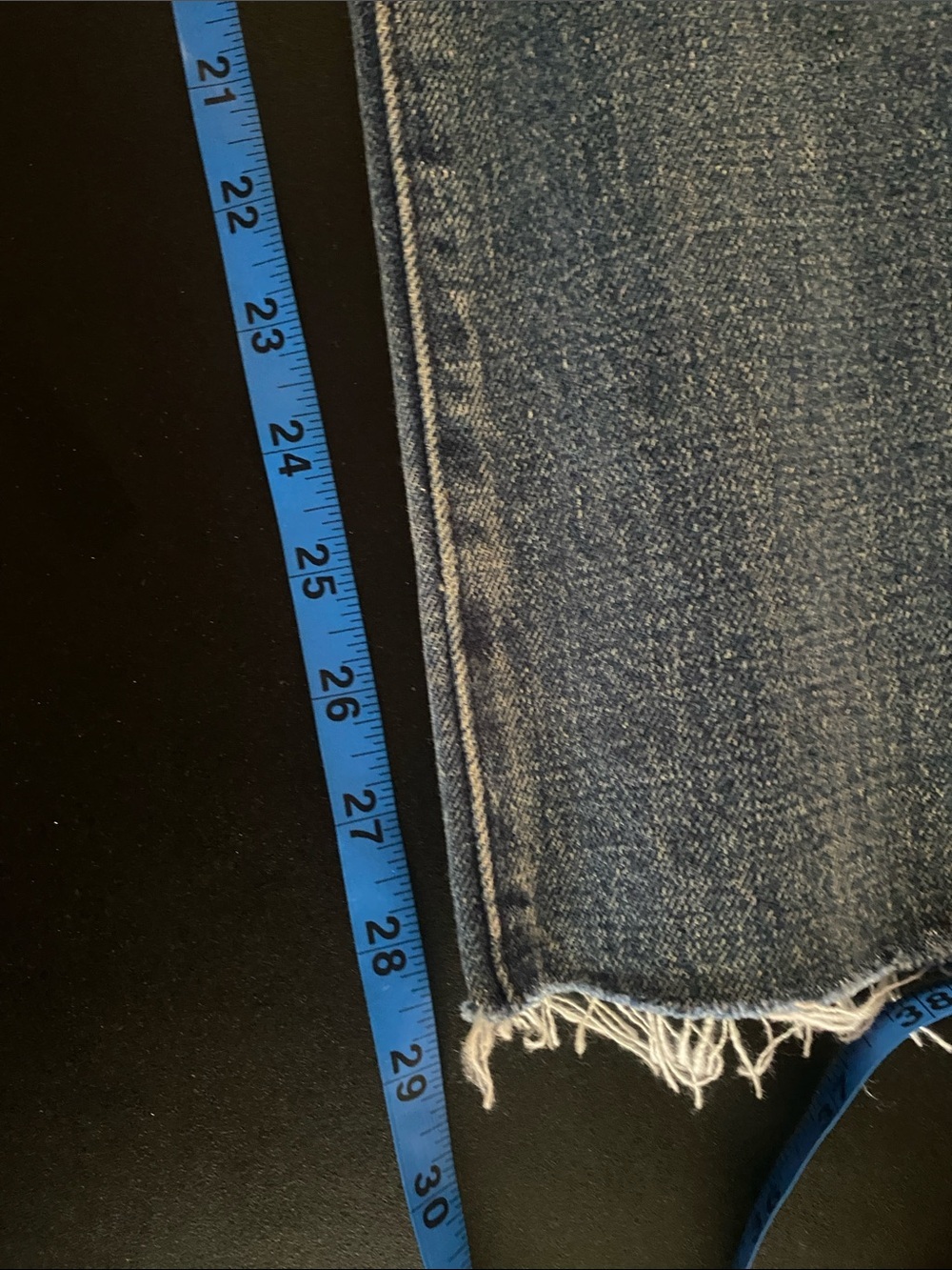 J. Crew Ridged High-Rise Straight Leg Medium Blue Jeans, Raw Hem, Size 26 - Picture 6 of 8